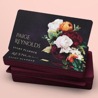 Dark Moody Floral | Elegant Black & Burgundy Red