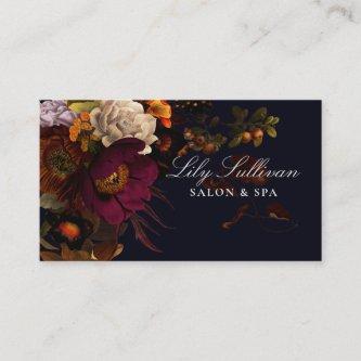 Dark Moody Night Autumn Floral Logo
