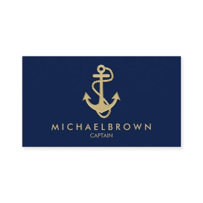 Dark Navy Blue Nautical Anchor