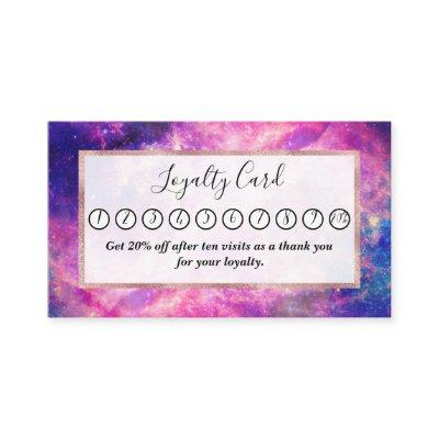 Dark Night Gradient Galaxy Glowing Zodiac Starry S Loyalty Card