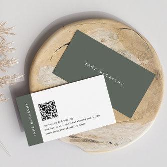 Dark Olive Green | Modern Minimalist QR Code