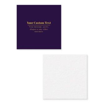 Dark Purple & Gold Business Name or Greeting  Note Card
