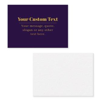 Dark Purple & Gold Business Name or Greeting  Note Card