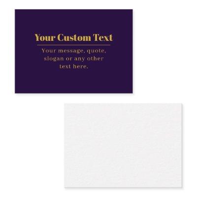 Dark Purple & Gold Business Name or Greeting  Note Card