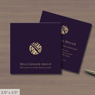 Dark Purple Gold Logo Square