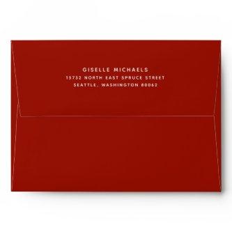 Dark Red Berry Sans Serif Return Address Envelope