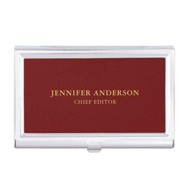 Dark Red & Gold Colors Professional Modern Plain  Case