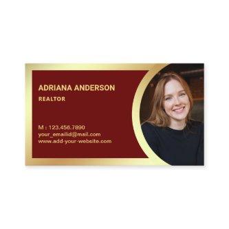 Dark Red Gold Foil Real Estate Photo Realtor