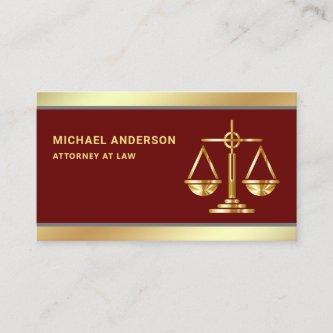 Dark Red Gold Justice Scale Lawyer Attorney