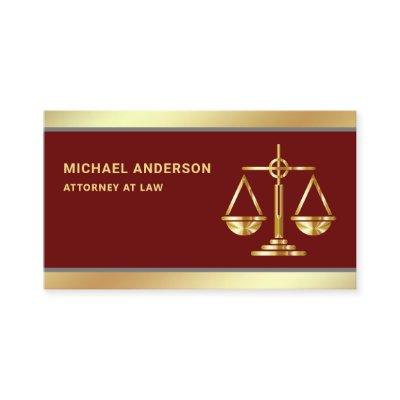 Dark Red Gold Justice Scale Lawyer Attorney