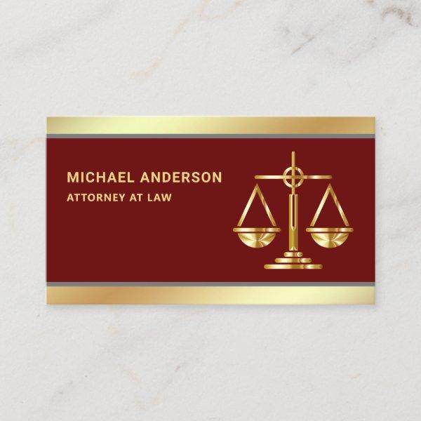 Dark Red Gold Justice Scale Lawyer Attorney