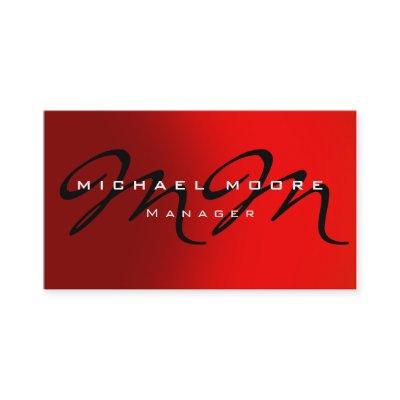 Dark Red Orange Background Monogram