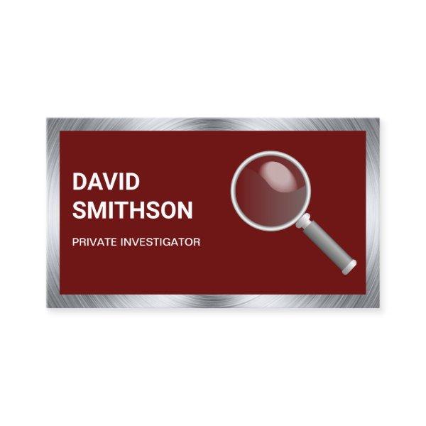 Dark Red Private Detective Investigator