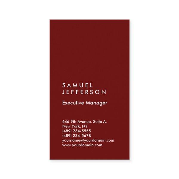 Dark red professional plain modern stylish