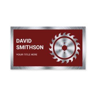 Dark Red Steel Circular Saw Handyman Carpenter