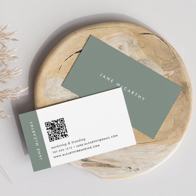 Dark Sage | Modern Minimalist QR Code