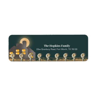 Dark Slate Gray Rustic Farm Themed Return Address Label