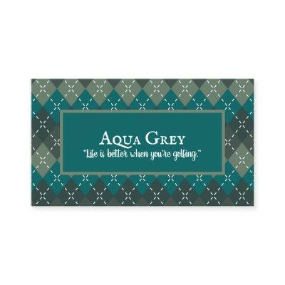 Dark Turquoise and Gray Preppy Argyle