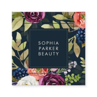 Dark Watercolor Floral Boho Pattern | Social Media Square