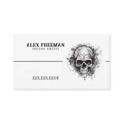 Dark White and Black Skull Tattoo Artist Tattooer