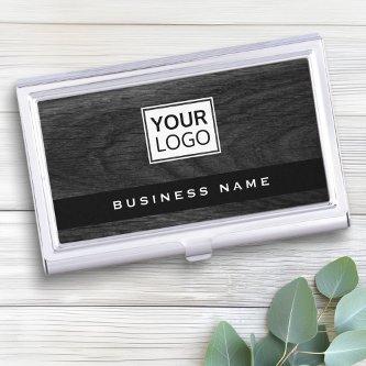 Dark wood grain custom logo   case