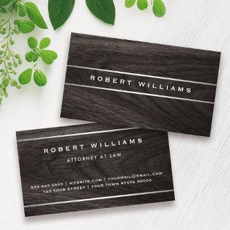 Dark wood silver borders masculine professional