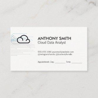 Data Analyst with Icon Appointment Card