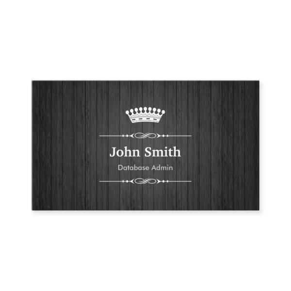 Database Admin Royal Black Wood Grain