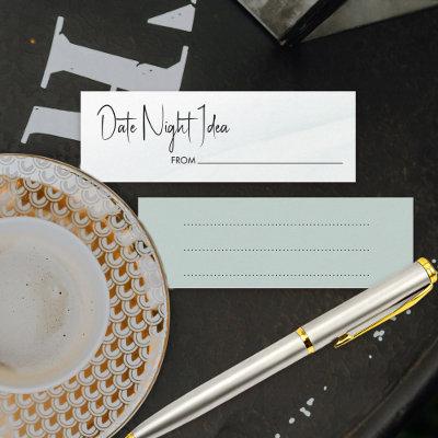 Date Night Soft Green Wash Bridal Shower Game Card