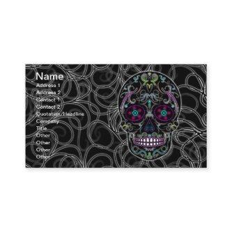 Day of the Dead Sugar Skull - Colorfully Black