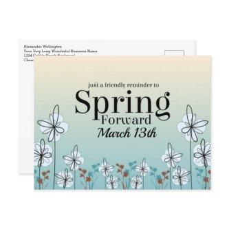 Daylight Savings Spring Forward Business Postcard