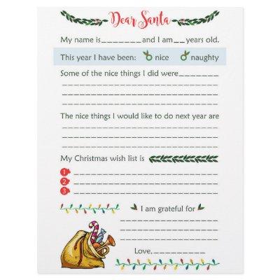 Dear Santa Letters Letterhead