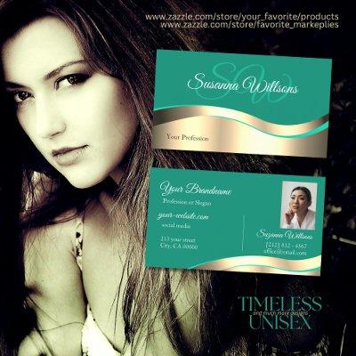Decent Dark Teal Wavy Gold Decor Initials Photo