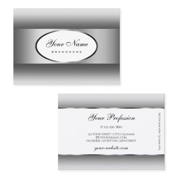 Decent Silver Gray White Ombre Oval Shape Frame