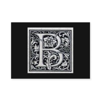 Decorative Letter "B" Woodcut Woodblock Inital