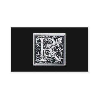 Decorative Letter "R" Woodcut Woodblock Initial