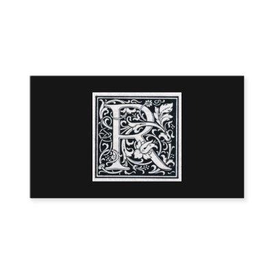 Decorative Letter "R" Woodcut Woodblock Initial
