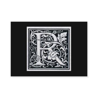 Decorative Letter "R" Woodcut Woodblock Initial
