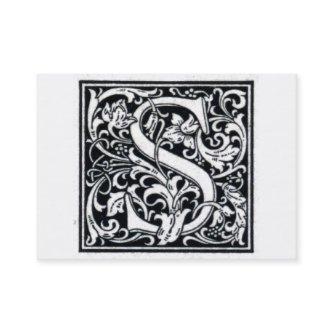 Decorative Letter "S" Woodcut Woodblock Initial