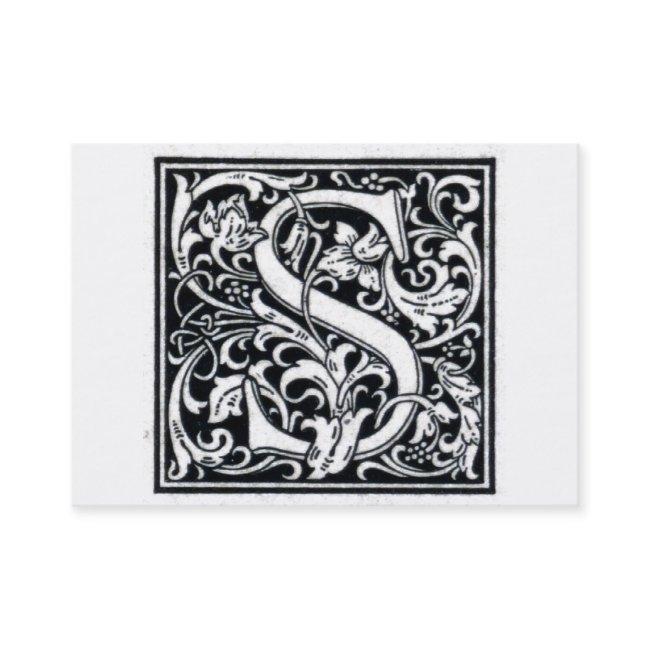 Decorative Letter "S" Woodcut Woodblock Initial