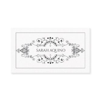 Decorative Monogram Banner Calling Card