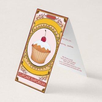 Decorative Pink Gold Cupcake Logo Cupcake Maker