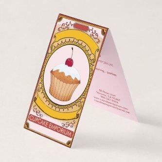 Decorative Pink Gold Cupcake Logo Cupcake Maker