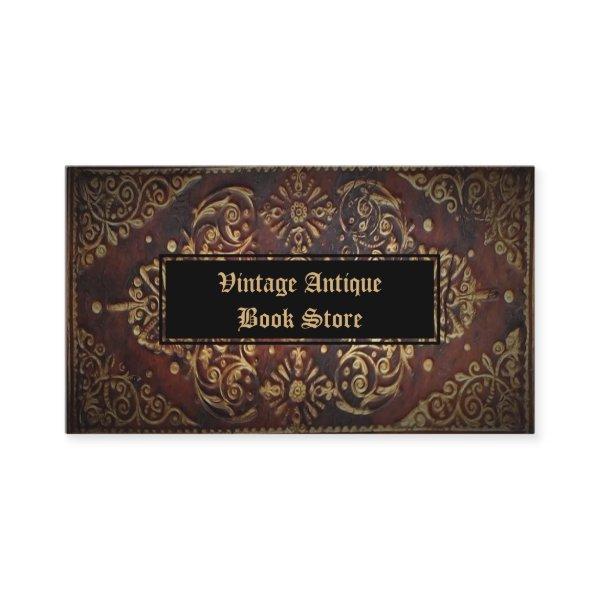 Decorative Vintage Antique Leather Gold Book