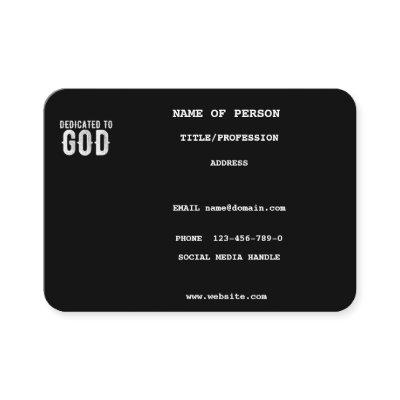DEDICATED TO GOD COOL CUSTOMIZABLE WHITE  TEXT