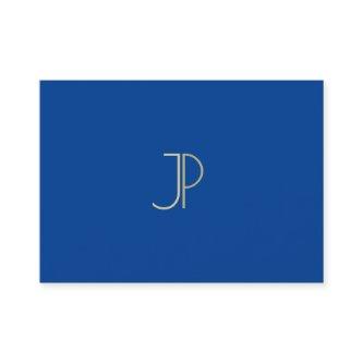 Deep Blue Modern Monogram Elegant Template Luxe