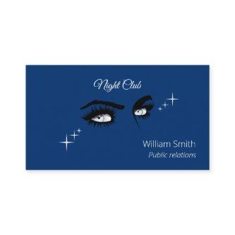 Deep Light Blue Solid Colors Drawing Female Glance