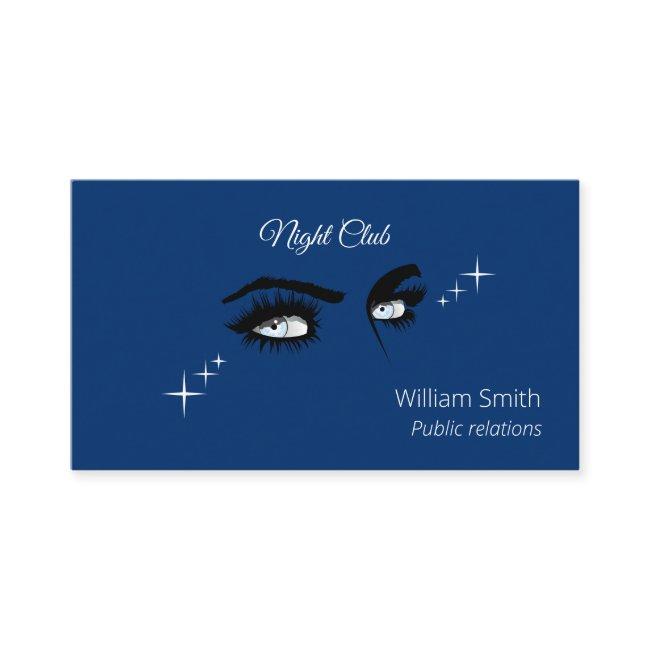 Deep Light Blue Solid Colors Drawing Female Glance