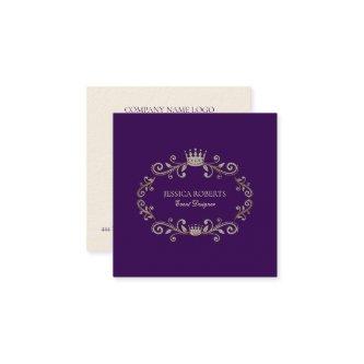 Deep Purple And Silver Glitter Ornate Frame  Square