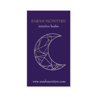 Deep Purple Gold Celestial Moon Psychic Healer Calling Card